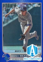 2022 Opening Day Base Blue Foil #75 Corey Seager - Los Angeles Dodgers